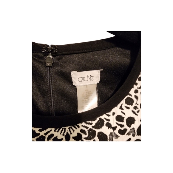 Textured Black and White Vintage Caché Dress - Size 2 - EUC - Picture 8 of 8